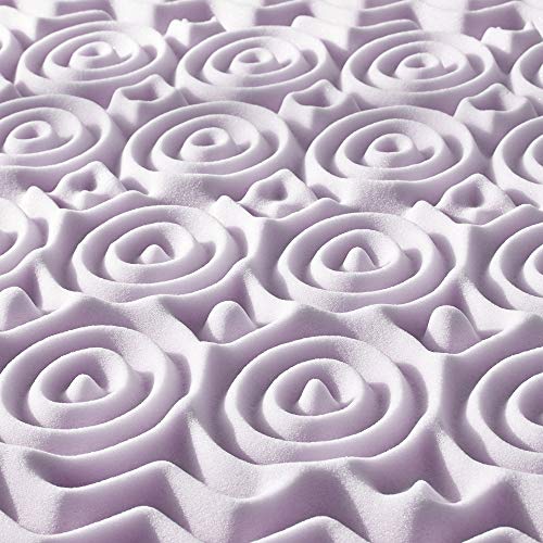 Mellow 3 Inch 5-Zone Memory Foam Mattress Topper, Soothing Lavender Infusion, Dorm Essentials, Twin Mellow