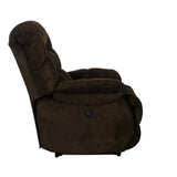 Catnapper Johnson Power Lay Flat Recliner in Brown Polyester Fabric Catnapper