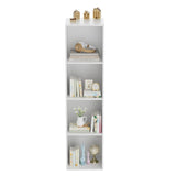 Nestwise 4 Tier Bookshelf, Freestanding Corner Storage Shelve Book Case for Narrow Space, 4 Cube Storage Organizer Small Bookcase for Home Office Living Room (White, 4 Cube) Nestwise