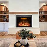 Benrocks 36” Electric Fireplace Inserts with Glass Door and Mesh Screen, Multicolor Flames & Fire Crackling Sounds, Timer, Overheating Protection Fireplace Heater, 750/1500W Benrocks