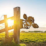 Yungeln Peeping Cow Metal Art Farm Garden Decor Garden Fence Decoration Outdoor Decoration for Farmhouse,Yard,Lawn Yungeln
