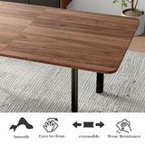 HIPIHOM 63"- 78.7" Extendable Dining Table Set for 8, Modern Kitchen Table with Dining Chairs for 6-8 Person, Thickened Expandable MDF Wooden Table with Metal Leg for Dining Room, Kitchen, Living Room HIPIHOM