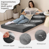 JUIKURY Folding Sofa Bed, Convertible Sleeper Chair with Pilow Foldable Matress, 2 in 1 Pull Out Loveseat Sofa Portable Fold Out Chair Bed Floor Couch Lounge for Living Room Bedroom (Grey, Full) JUIKURY