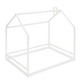 Bellemave Montessori Full House Bed Frame for Toddlers - White Wooden Floor Bed for Kids Bellemave