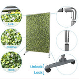 Patio 60" H x 60" W Faux Hedge Wall Room Divider with Wheels, Artificial Boxwood Panels Greenery Wall Privacy Screen Freestanding, Room Partition Decor Mobile Backdrop for Outdoor Indoor Patio