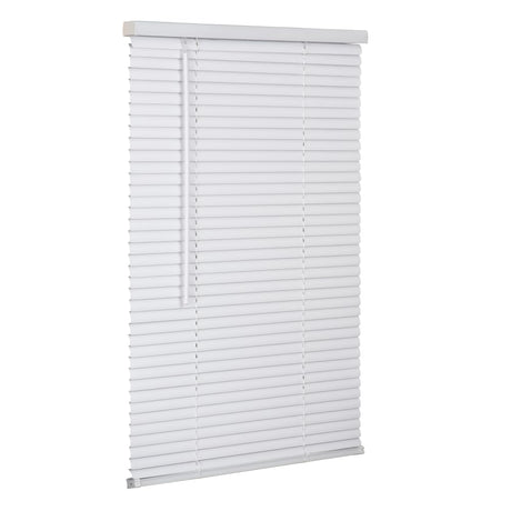 LOTUS & WINDOWARE 1" Premium Vinyl Blind, Room Darkening, Cordless, 25" Wide x 42" Long, White - Horizontal Window Blinds for Interior, Door Blinds - Camper Blinds, 1" Slat Size LOTUS & WINDOWARE