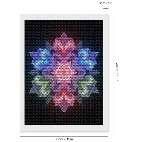 TZTTZT Diamond Art Kits for Adults - Kaleidoscope Floral Light Design Diamond Painting Kits for Adults Beginner, Frameless Diamond Painting Craft for Home Wall Decor TZTTZT