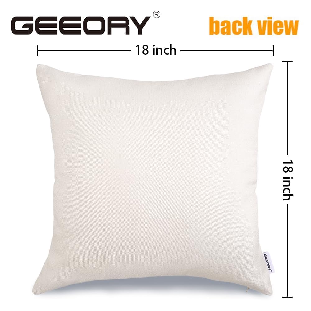 GEEORY Merry Christmas Throw Pillow Covers 18x18 Inch Set of 4, Xmas Trees Truck Buffalo Plaid Believe Farmhouse Decorative Cushion Cases for Home Decoration G421-18 GEEORY