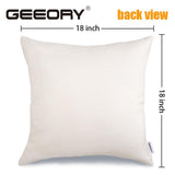 GEEORY Merry Christmas Throw Pillow Covers 18x18 Inch Set of 4, Xmas Trees Truck Buffalo Plaid Believe Farmhouse Decorative Cushion Cases for Home Decoration G421-18 GEEORY