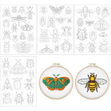Rngmsi Water Soluble Embroidery Patterns - 4 Pcs Insect Theme Stick and Stitch Embroidery Paper Wash Away Butterfly Dragonfly Moth Design Water Soluble Stabilizer Transfer Paper for Hand Sewing