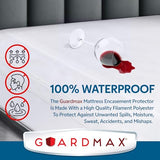 Guardmax Jersey Knitted Full Zippered Mattress Encasement - Waterproof & Bed Bug Proof Mattress Protector - Comfortable, Soft, and Noiseless Zippered Bedding - Dust Mite Proof (54 x 75 x 12) Guardmax