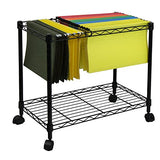 Oceanstar Portable 1-Tier Metal Rolling File Cart, Black,24 in Oceanstar