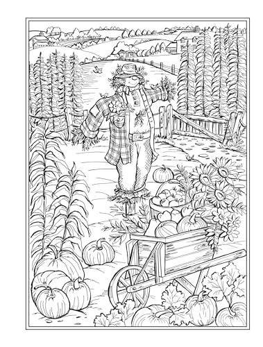 Creative Haven Country Farm Scenes Coloring Book: Relax & Find Your True Colors (Adult Coloring Books: In The Country) Dover Publications