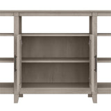 Bush Furniture Key West Tall TV Stand with Set of 2 Bookcases in Washed Gray, Farmhouse Entertainment Center for 65 Inch Television Bush Furniture