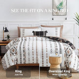 Geniospin King Size Comforter Set- 7 Pieces Boho Bed in a Bag, Western Bedding Set for All Seasons, Reversible Aztec Bedding, Lightweight Comforter Bed Set with Sheets, Pillowcases & Shams Geniospin