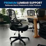 Flash Furniture Porter High Back Black Mesh Ergonomic Swivel Office Chair with Black Frame and Flip-up Arms Flash Furniture