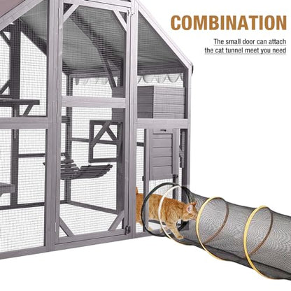 Cat House Outdoor Catio Extra Large Cat Enclosures with Waterproof Cover,Perfect for Cats Playpen - WoodArtSupply