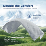 Cozy Bliss Cooling Comforter King Size, Reversible Lightweight Cooling Blankets for Hot Sleepers and Night Sweats, Q-Max>0.45 Soft Breathable Silky Smooth Summer Comforter, Cool Grey, 106"x90" Cozy Bliss