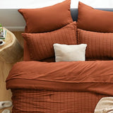 Love's cabin Seersucker Terracotta Twin Comforter Set, 5-Piece All Season Lightweight Bed in a Bag Bedding Set with Comforter, Flat Sheet, Fitted Sheet, Pillowcase and Sham Love's cabin