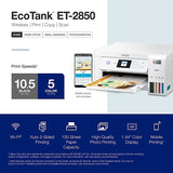 Epson EcoTank ET-2850L Wireless Color All-in-One Printer, Print Scan Copy, 1.44" Color Display, Auto-Duplex Printing, Up to 10.5 PPM, 1200X2400 DPI with Bonus Black Ink Bottle and Printer Cable Epson