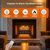 ZAFRO 21" Electric Fireplace Insert — Realistic 3D Flame, 750W/1500W Heat, Remote Control, Timer & Safe Overheat Protection for Home or Office ZAFRO