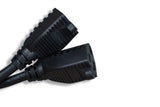 Cablelera Power Cord Extension and Splitter, NEMA 5-15P to NEMA 5-15R x 2, 16 AWG, 13A, 125V (ZWACPQAG-14) Black Cablelera