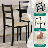 YITAHOME 5-Piece Dining Table Set for 4, Farmhouse Dining Room Table with Chairs Faux Leather Upholstered, Rectangular Kitchen Dinner Table Set for Small Spaces & Apartment, Black YITAHOME