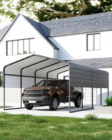 PeakPursuit Metal Carport, 13x20 FT Outdoor Car Port Canopy with Galvanized Steel Roof and Reinforced Base, Heavy Duty Garage Car Shelter Shade for SUV, Truck, Boats PeakPursuit