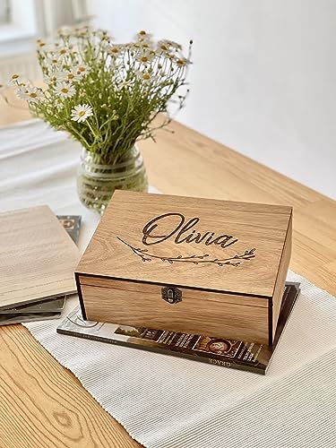 Personalized wooden name box for memories, keepsake - Christmas gift, present for Him, Boyfriend, Boy, Guy, Groomsmen, Friend for Birthday InsideDecor.Shop