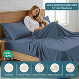 Casa Platino Bedding Sheets & Pillowcases, 3 Piece Set, Pre-Washed Fade Resisitant Cozy Twin Bed Set, 100% Hydro-Brushed Microfiber, Twin Sheet fits up to 15 inch Mattress- Estate Blue Casa Platino