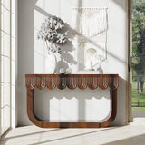 Mid-Century Modern Console Table for Entryway with Fluted 3 Drawers, Sofa Table for Hallway Foyer - Behind Couch Storage, Entryway Table for Living Room Front Door, Entrance Tables DGpoco