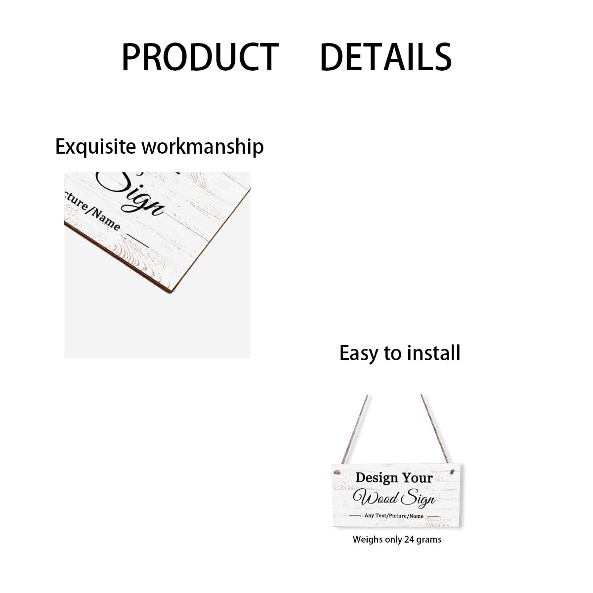 Personalized Custom Wood Signs,Customized Wooden Board Decoration Farmhouse Decor,Custom Family Sign,Name Date,Custom Rustic Sign for Home,Kitchen,Wall Art 3.94"X7.87"(10X20cm) AXKEUDO