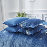 Dinjoy Ombre Blue Comforter Set Full Size Reversible Gradient Blue Grey Boho Bedding Set for Men Women 8 Pieces Bed in A Bag Bohemian Bed Set with Comforter, Sheets, Pillowcases & Shams Dinjoy