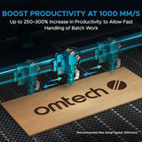 OMTech Pronto 130W CO2 Laser Engraver | 51" × 35" Laser Cutting Machine with Autofocus | 2-Way Pass, Air Assist, Red Dot Pointer | Ideal for Wood, Glass, Acrylic, and More OMTech
