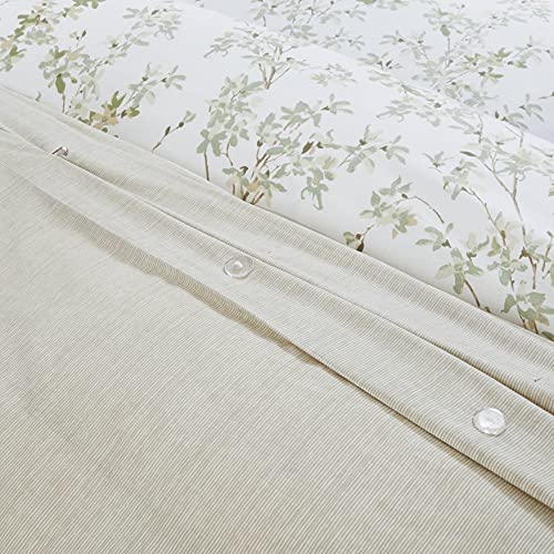 Laura Ashley Home - Queen Duvet Cover Set, Cotton Reversible Bedding with Matching Shams, Medium Weight Bedding for All Seasons (Lindy Green, Queen) Laura Ashley