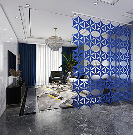 OSHIYINN Felt Fiber Surface High Density Polyester Fiber Board 3D Flower Venus 14"x12" Hanging Room Divider Panel Cut Room Partition Home Decoratio(12 Pcs)(Sky Blue) OSHIYINN