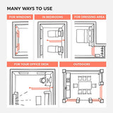 Wire Curtain Hanging System - 16ft Stainless Steel Room Divider Rod | Willow & Eva Willow And Eva