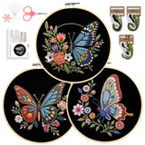 Santune Embroidery Kit Needlepoint Cross Stitch Kits for Beginners Adult Needle Point Sets with Butterfly Embroidery Patterns, Includes Step-By-Step Instructions and Accessories
