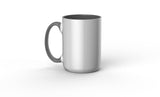 Cricut Beveled Blank Mug, Ceramic-Coated, Dishwasher & Microwave Safe Mug to Decorate,Infusible Ink Compatible,15 Oz Sublimation Mug White/Gray Cricut
