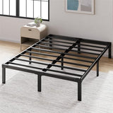 Zinus Yelena 14 Inch Metal Platform Bed Frame, Steel Slat Support, No Box Spring Needed, Eco Friendly WonderBox(TM) Packaging, Easy Assembly, Black, Queen Zinus