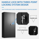 Majnesvon Metal Storage Cabinet, 72" Locking Metal Storage Cabinet, with 2 Doors and 4 Adjustable Shelves, for Storage Office, Garage, Home, Majnesvon