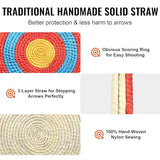 VEVOR Straw Archery Target, 3 Layers 20" Arrow Target, Traditional Solid Round Archery Target Shooting Bow, Hand-Made Arrows Target, Coloured Rope Target for Backyard Outdoor Hunting Shooting Practice VEVOR