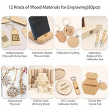 366PCS Engraving Material Box: DIY Materials to All Laser Engravers with Instructions - 43 Kinds of Laser Engraving Supplies Including Fabric, Metal, Wood, Acrylic, Rubber, PU Leather Lamnhin