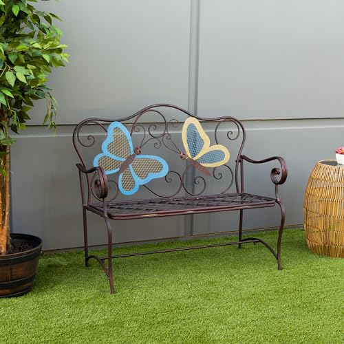 Alpine Corporation 45" x 23" Outdoor 2-Person Butterfly Garden Bench Alpine Corporation