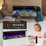 STRICWARM 3 Sided Electric Fireplace 80 Inch, Smart WiFi Built-in Linear Fire Place Inserts, Multi-Color Flame Combinations, Heater 1500W, APP & Remote Control, Cracking Sound, Timer, Crystal & Log STRICWARM
