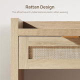 SICOTAS Rattan Console Table for Entryway - Large Boho TV Console Table Entry Table with 3 Storage Drawers, 60" Long Sofa Table Behind Couch for Living Room, Hallway, Foyer SICOTAS