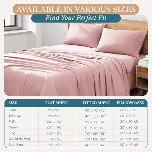 Casa Platino Queen Sheet Set, 4 Piece Pre-Washed Bed Sheets for Queen Size Bed, Ultra Soft Brushed Microfiber Sheets, Deep Pocket up to 15", Hotel Luxury Bedding, Fade Resistant & Cozy – Sepia Rose Casa Platino