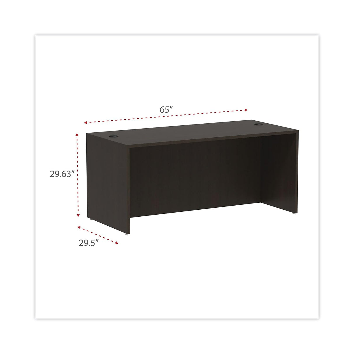Alera Alera Valencia Series Straight Front Desk Shell, 65" X 29.5" X 29.63", Espresso Alera