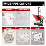 LyeXD 16x20 Inch Auto Heat Press Machine with Slide Out Function, Heat Transfer Machine T-Shirt Heat Press Machine,Red Clamshell Heat Press for T Shirts, Puzzles, Mouse Pads, Mugs, Phone Cases LyeXD