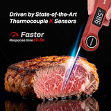 Instant Read Meat Thermometer, GrillBliss USB-C Rechargeable Digital Food Thermometer with 0.5s Fast Read & ±0.5℉ Accuracy, VA LCD Display, Cooking Thermometer for BBQ, Grill, Candy, Brewing